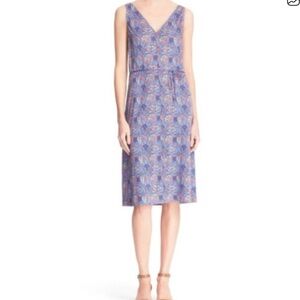Tory Burch silk tank Sandy dress sea coral Artemis blue new with tags size small